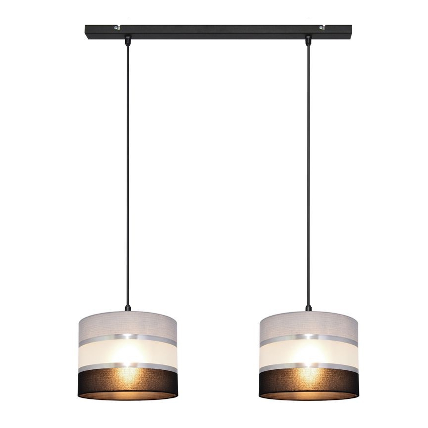 Lámpara colgante HELEN 2xE27/15W/230V negro/gris/plata