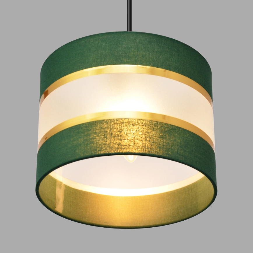 Lámpara colgante HELEN 2xE27/15W/230V verde/dorado