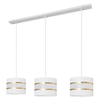 Lámpara colgante HELEN 3xE27/15W/230V blanco/dorado