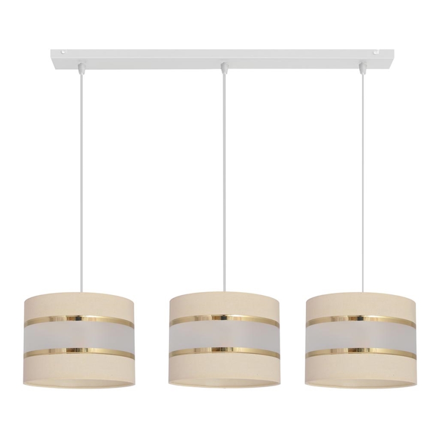 Lámpara colgante HELEN 3xE27/15W/230V crema