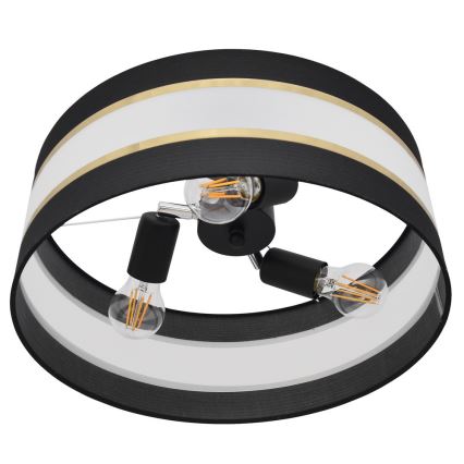 Lámpara colgante HELEN 3xE27/15W/230V negro/dorado