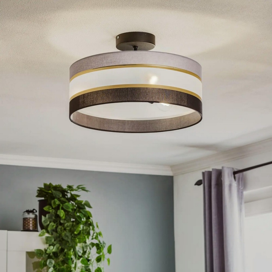 Lámpara colgante HELEN 3xE27/15W/230V negro/gris/dorado