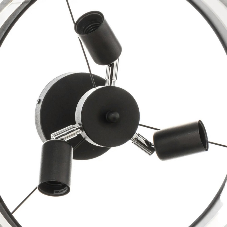 Lámpara colgante HELEN 3xE27/15W/230V negro/gris/dorado