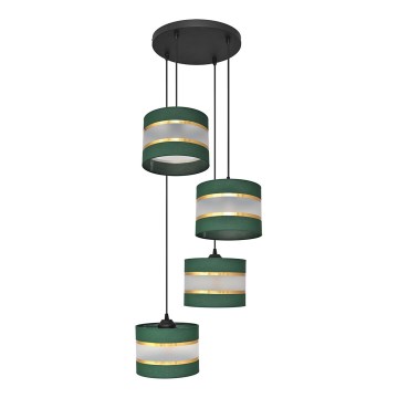 Lámpara colgante HELEN 4xE27/15W/230V verde/dorado