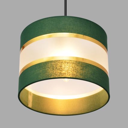 Lámpara colgante HELEN 5xE27/15W/230V verde/dorado