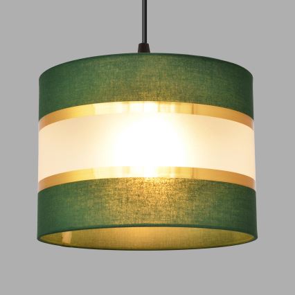 Lámpara colgante HELEN 5xE27/15W/230V verde/dorado