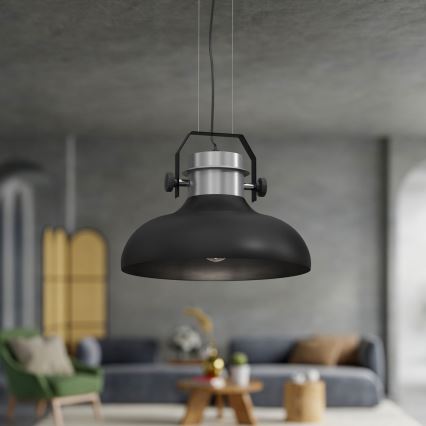 Lámpara colgante HELSING 1xE27/60W/230V cromo mate
