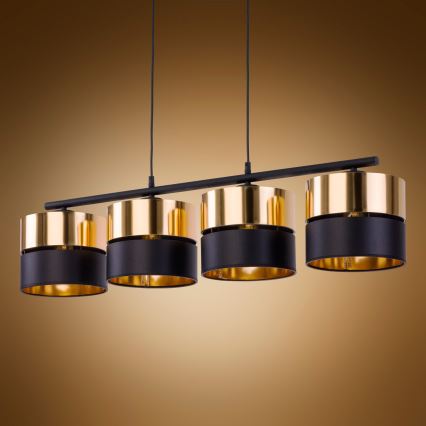 Lámpara colgante HILTON 4xE27/15W/230V bronce/negro