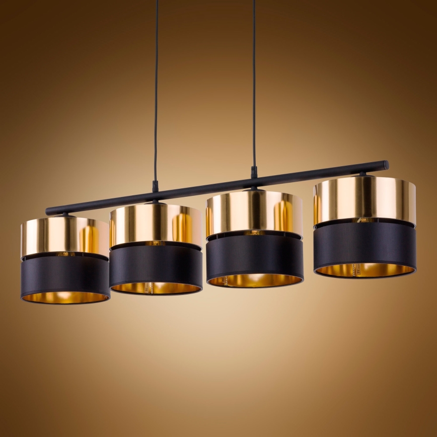 Lámpara colgante HILTON 4xE27/15W/230V bronce/negro