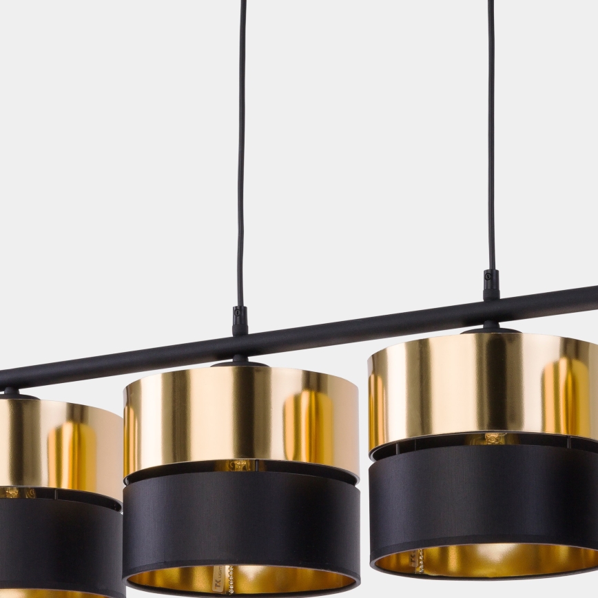 Lámpara colgante HILTON 4xE27/15W/230V bronce/negro