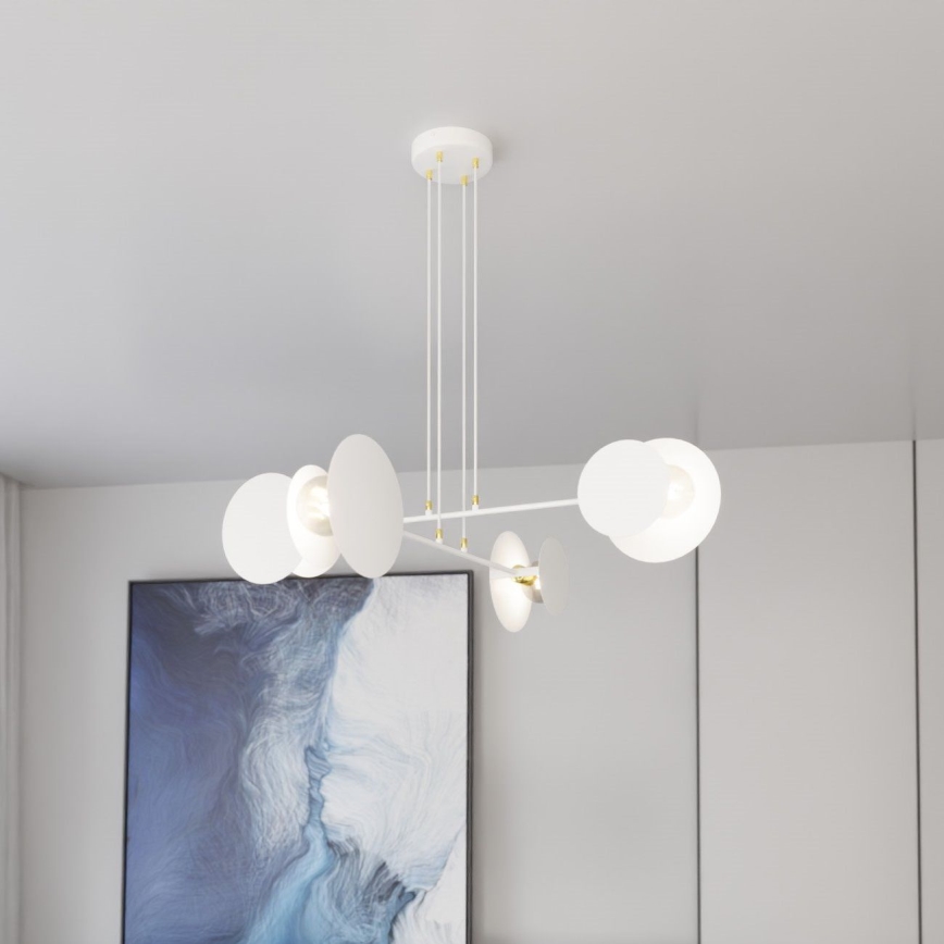 Lámpara colgante IDEA 4xE27/15W/230V blanco
