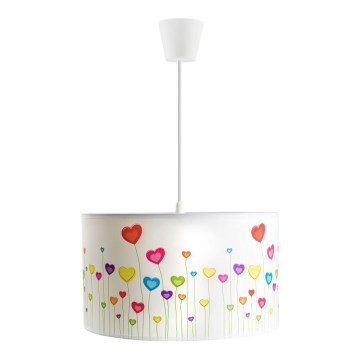 Lámpara colgante infantil con cable HEARTS 1xE27/60W/230V