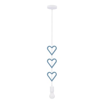 Lámpara colgante infantil con cable HETS 1xE27/20W/230V azul/blanco