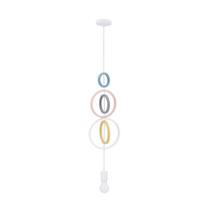 Lámpara colgante infantil con cable HOOPS 1xE27/20W/230V Ø 19 cm multicolor