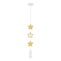 Lámpara colgante infantil con cable STARS 1xE27/20W/230V amarilla/blanca