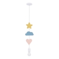 Lámpara colgante infantil con cable TRIO 1xE27/20W/230V amarillo/azul/rosa
