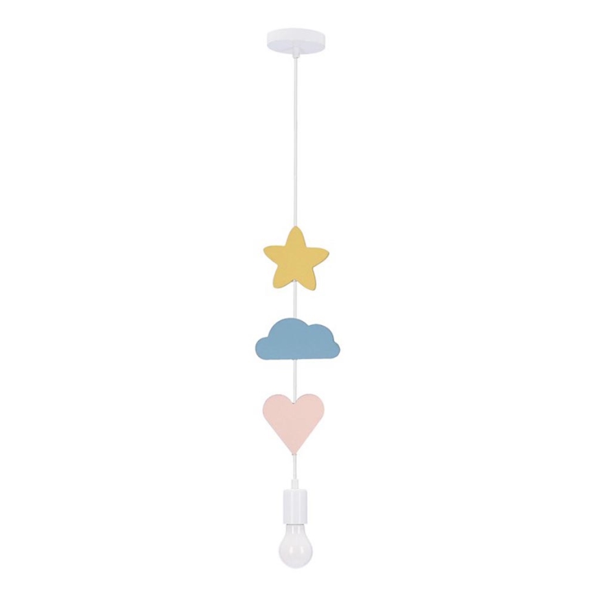 Lámpara colgante infantil con cable TRIO 1xE27/20W/230V amarillo/azul/rosa