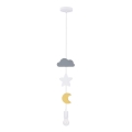 Lámpara colgante infantil con cable TRIO 1xE27/20W/230V gris/blanco/amarillo