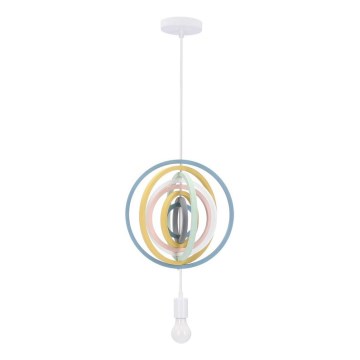 Lámpara colgante infantil HOOPS 1xE27/20W/230V diámetro 27 cm multicolor