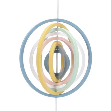 Lámpara colgante infantil HOOPS 1xE27/20W/230V diámetro 27 cm multicolor