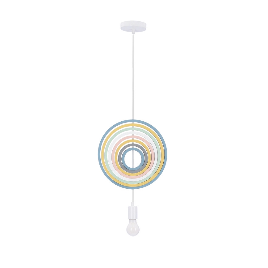 Lámpara colgante infantil HOOPS 1xE27/20W/230V diámetro 27 cm multicolor