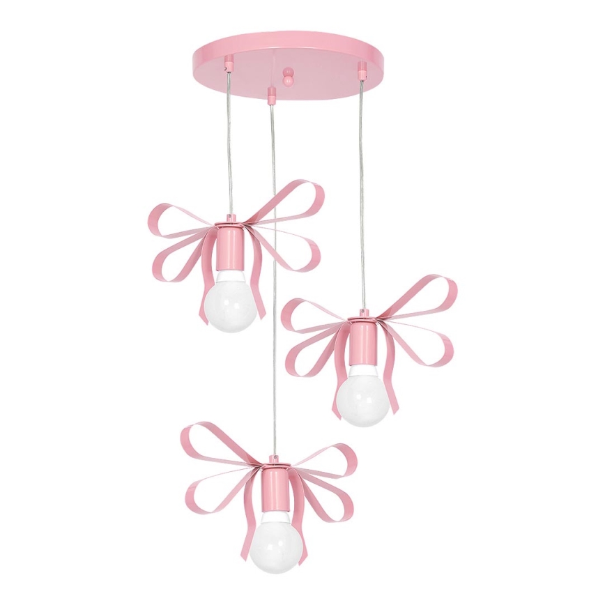 Lámpara colgante infantil NELA 3xE27/60W/230V rosa