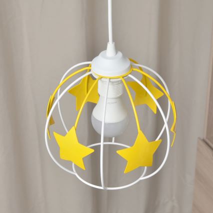 Lámpara colgante infantil STARS 1xE27/15W/230V amarillo/blanco