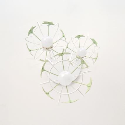 Lámpara colgante infantil STARS 3xE27/15W/230V verde/blanco