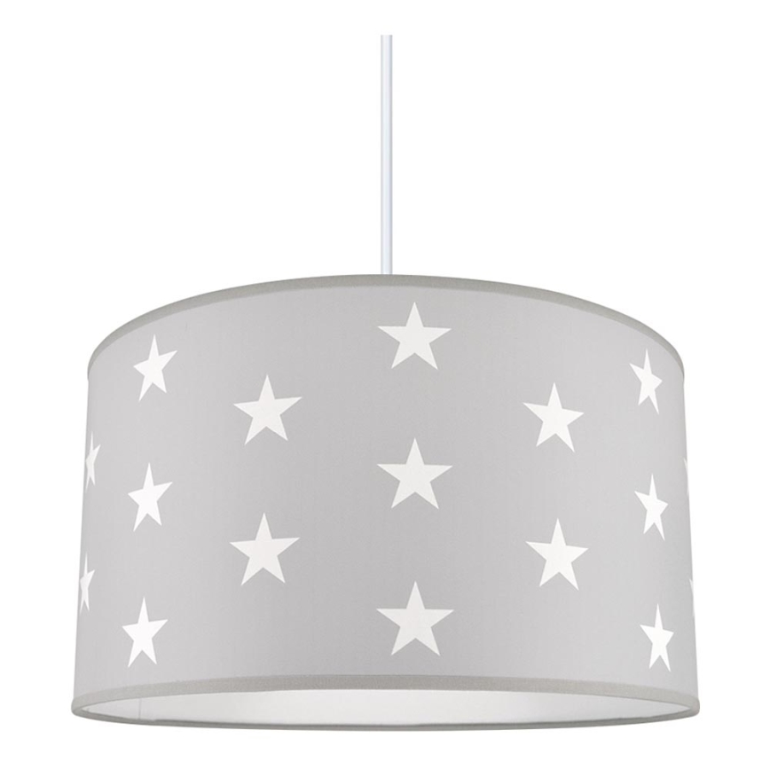 Lámpara colgante infantil STARS GREY 1xE27/60W/230V