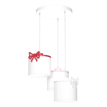 Lámpara colgante infantil SWEET 3xE27/15W/230V blanco/rosa/rojo/Arco