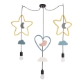 Lámpara colgante infantil TRIO 3xE27/20W/230V amarilla/azul/gris