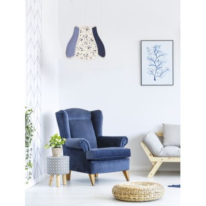 Lámpara colgante infantil ZUZA 1xE27/60W/230V azul