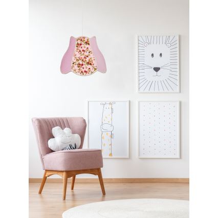Lámpara colgante infantil ZUZA 1xE27/60W/230V rosa