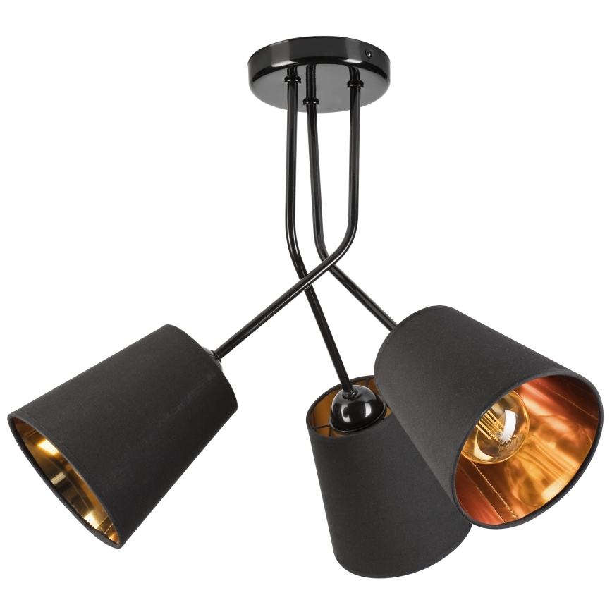 Lámpara colgante IRMA 3xE27/15W/230V negro