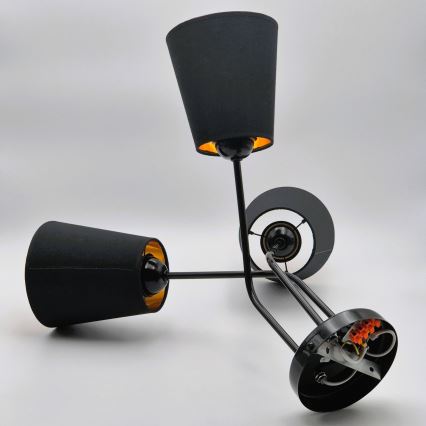 Lámpara colgante IRMA 3xE27/15W/230V negro