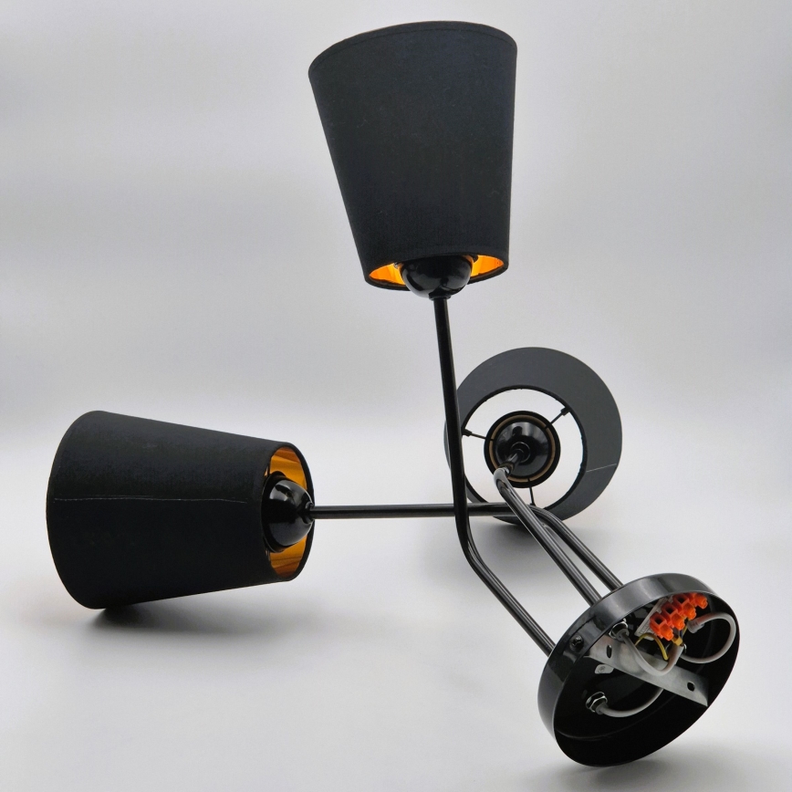 Lámpara colgante IRMA 3xE27/15W/230V negro