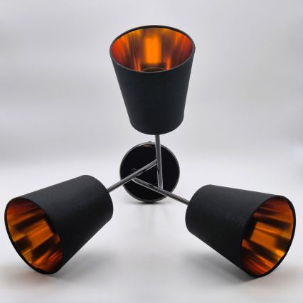Lámpara colgante IRMA 3xE27/15W/230V negro