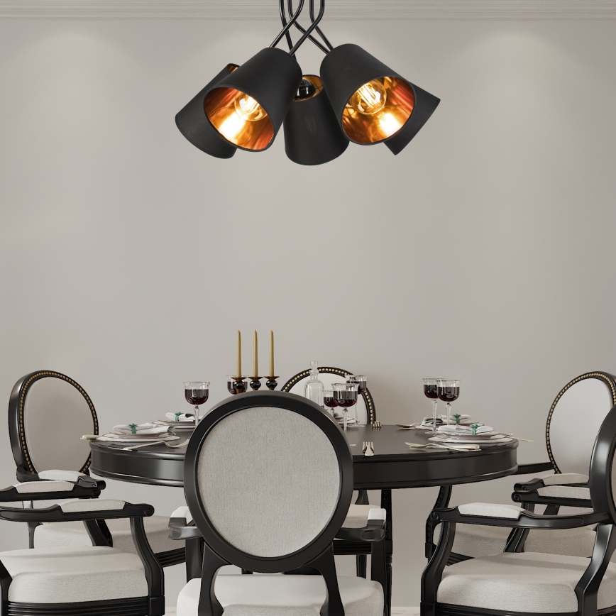 Lámpara colgante IRMA 5xE27/60W/230V negro