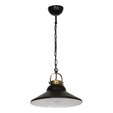 Lámpara colgante IRON 1 1xE27/60W negro/antic latón