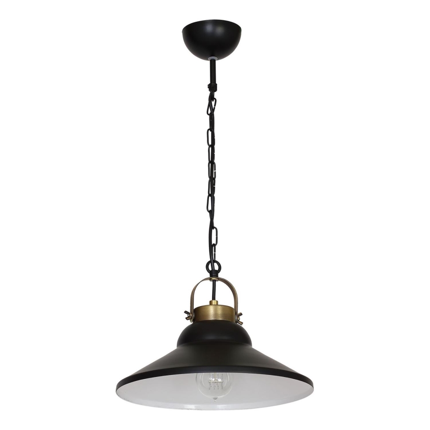 Lámpara colgante IRON 1 1xE27/60W negro/antic latón