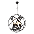 Lámpara colgante IRONBALL 6xE27/40W/230V negra