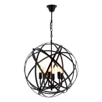 Lámpara colgante IRONBALL 6xE27/40W/230V negra