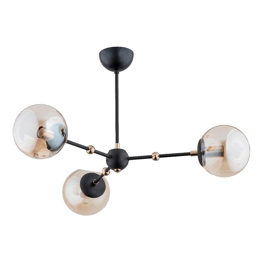 Lámpara colgante ITORIS 3xE14/10W/230V negro/dorado