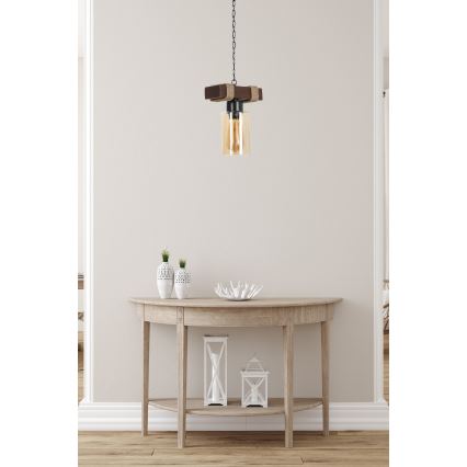 Lámpara colgante JASMIN 1xE27/40W/230V marrón/beige
