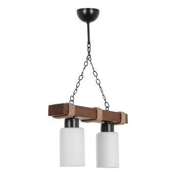 Lámpara colgante JASMIN 2xE27/40W/230V marrón/blanco