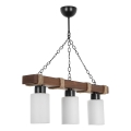 Lámpara colgante JASMIN 3xE27/40W/230V marrón/blanco