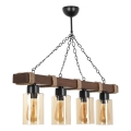 Lámpara colgante JASMIN 4xE27/40W/230V marrón/beige