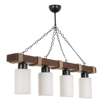Lámpara colgante JASMIN 4xE27/40W/230V marrón/blanco