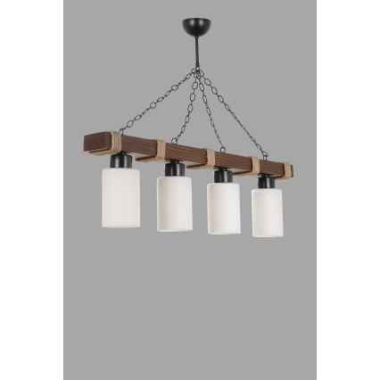 Lámpara colgante JASMIN 4xE27/40W/230V marrón/blanco