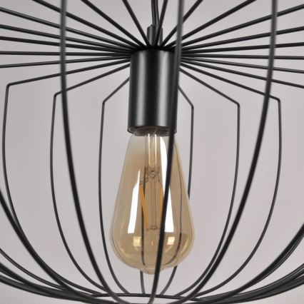 Lámpara colgante JASMINA 1xE27/20W/230V diá. 40 cm negro